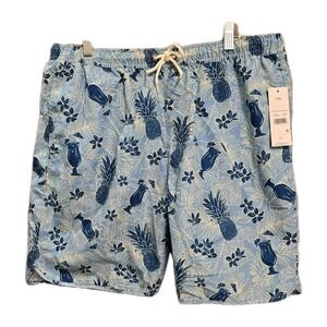 CATALINA Men's Sz XL   Blue Tropical‎ Lined Swim Trunks Bottoms NWT